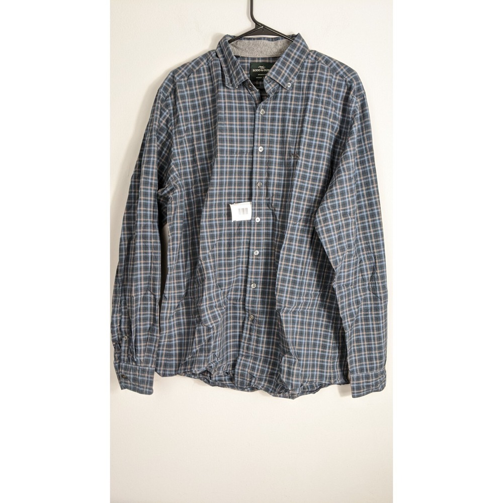 Rodd & Gunn XL Men's‎ Blue Plaid Shirt Long Sleeve Casual Button-Up Mauritius